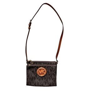 Michael Kors Great Condition Black and Brown Mini  Bag with Gold Accents